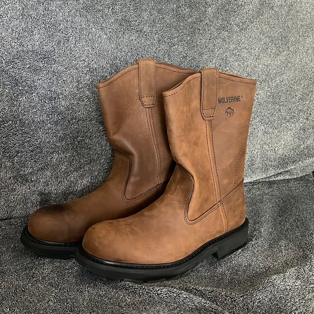 Wolverine 10” Wellington Steel Toe Brown Leather Work Boots